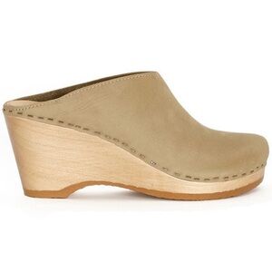 No.6 New School Wedge Clogs in Celery Suede 37